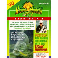 Bionic Minnow 90 pc strater kit, $19.45, The 90 PIECE fishing system with the Bionic Top Water and Diver Heads that will change the way you fish.