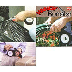 The Handy Bundler, Handy Bundler, wraps, ties and secures just about anything.
A great tool for the home, garage, car, boat, camper and office